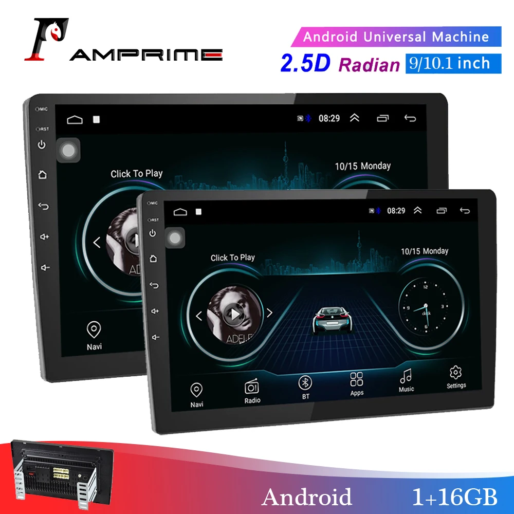 Автомагнитола AMPrime 2DIN 9/10 дюйма Android GPS Wi Fi Bluetooth FM Mirrorlink|Мультимедиаплеер для авто| |