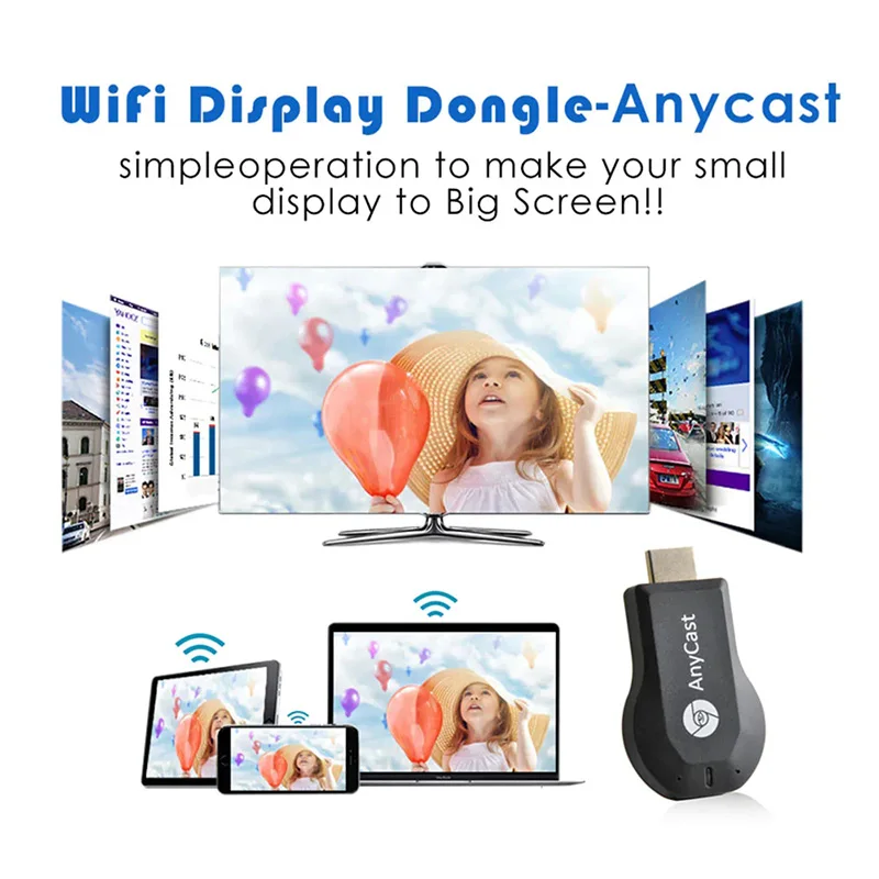 Anycast M2 M9 Plus Miracast TV Stick Адаптер Wifi Дисплей зеркало приемник ключ Chromecast беспроводной HDMI 1080p для ios andriod