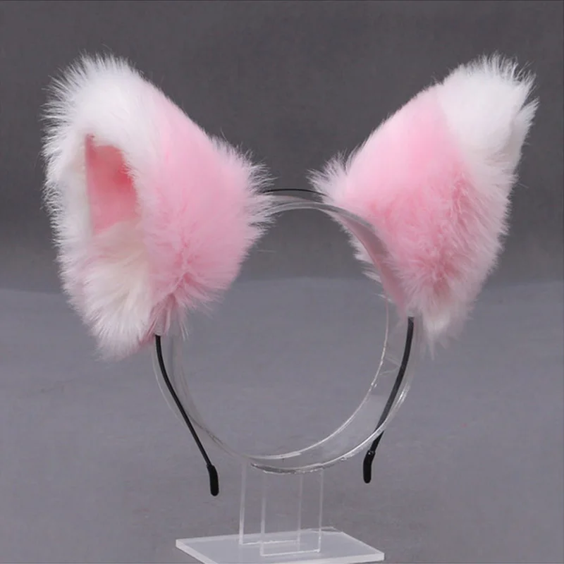 Cosplay Cute Cat Fox Fur Ear Hair Hoops Anime Lolita Hairband Fur Headbands Clip Women Girl Hair Accessories Ear Band