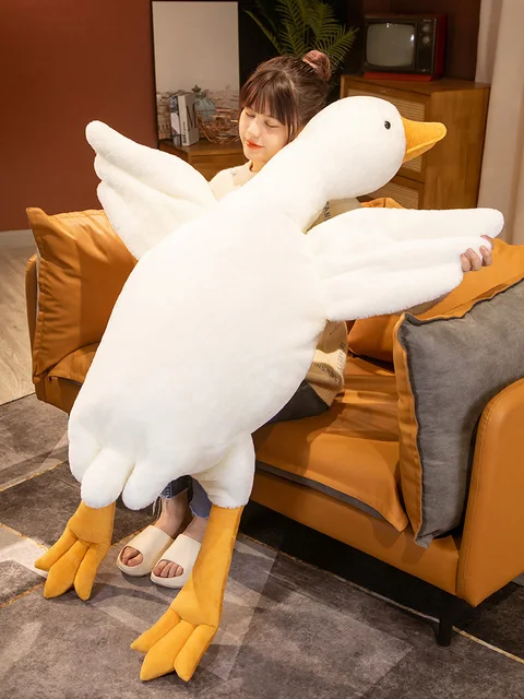 50-160cm Huge Goose Plush Toys Big Duck Doll Soft Stuffed Animal Sleeping Pillow Cushion Christmas Gifts for Kids and Girls 1
