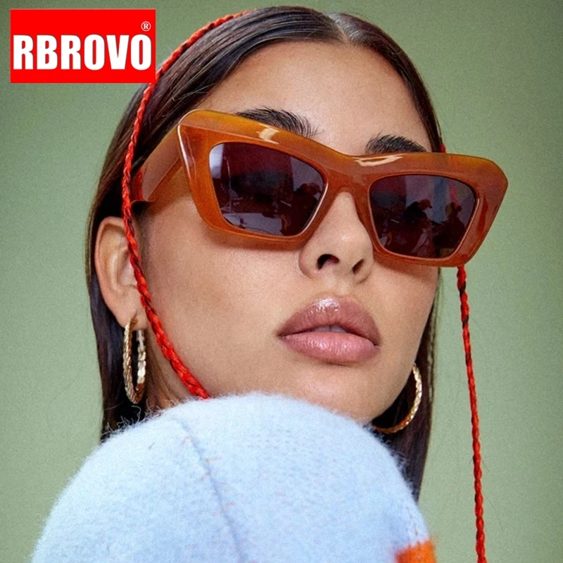 

Женские и мужские очки «кошачий глаз» RBROVO, солнцезащитные очки большого размера, роскошные дизайнерские очки, 2022