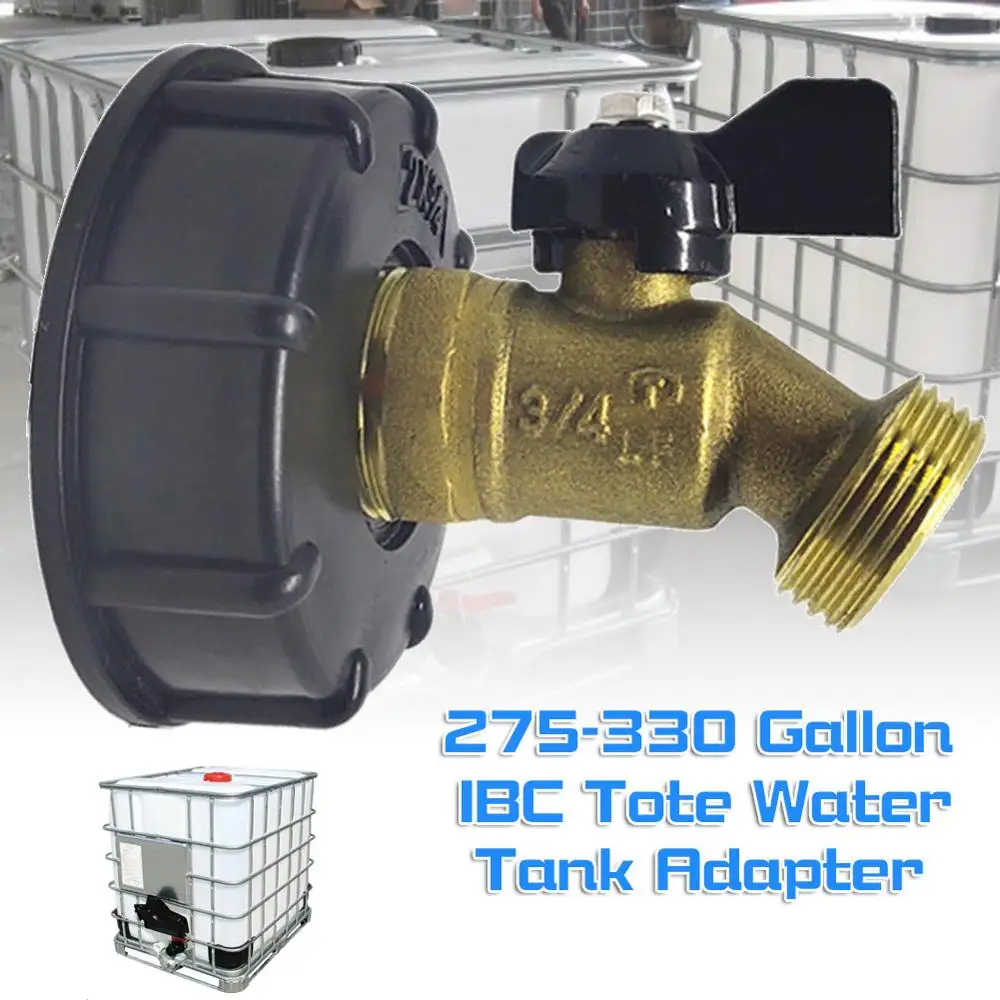 

275-330 Gallon IBC Tote Water Tank Adapter 2" Brass Hose Faucet Valve Tool