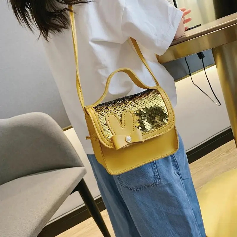 

Hot Selling Ladies Handbags PU Leather Sequin Cute Messenger Shoulder Bag Daily Totes Simple Shopping Crossbody Bags
