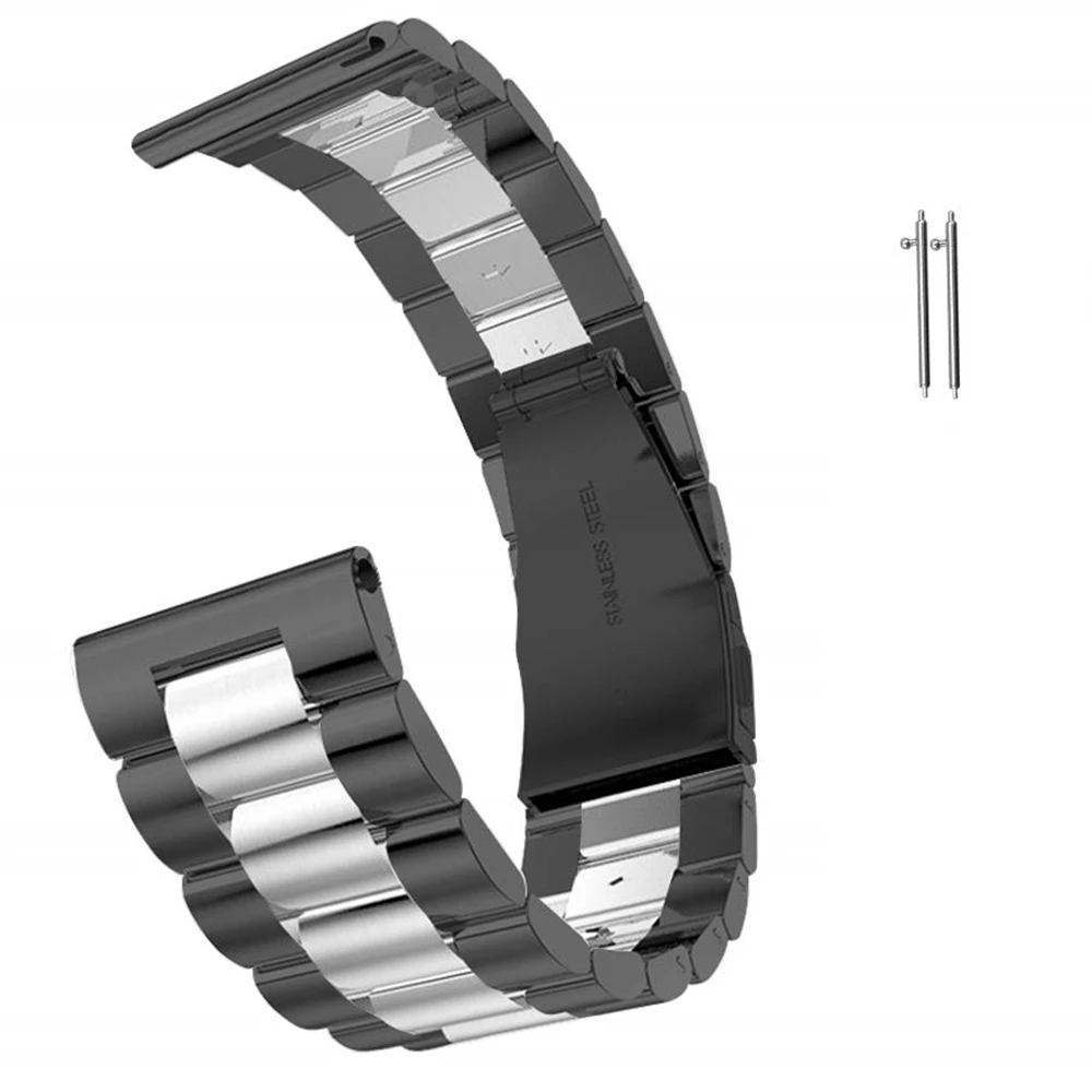 black silver Correa для huawei watch gt 2 ремешок 20 мм 22 мм pulseira для amazfit bip/samsung galaxy watch/gear s3/active 2 band браслет на запястье - Цвет ремешка: black silver