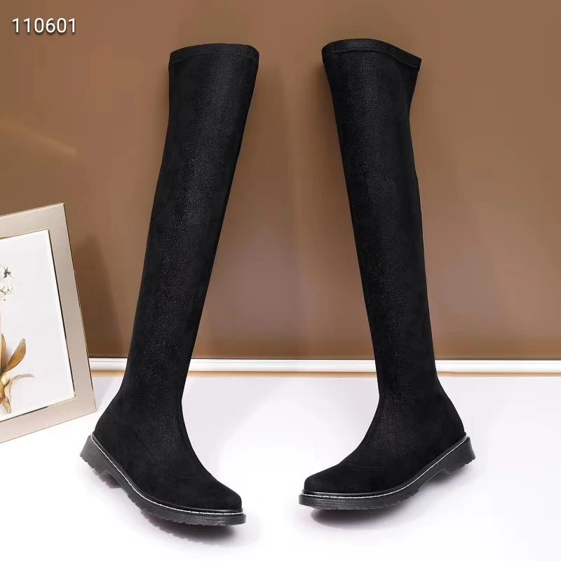 Silla линейки; коллекция года; Подиумные эластичные сапоги с круглым носком; женские Сапоги выше колена без застежки; женские высокие сапоги; женские рыцарские сапоги