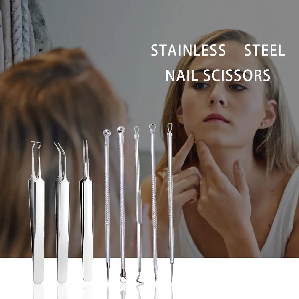 8 PCS Stainless Steel Double Head Pick Acne Needle Acne Needle Acne Needle Artifact Set Beauty 1 8 PCS Stainless Steel Double Head Pick Acne Needle Acne Needle Acne Needle Artifact Set Beauty 2