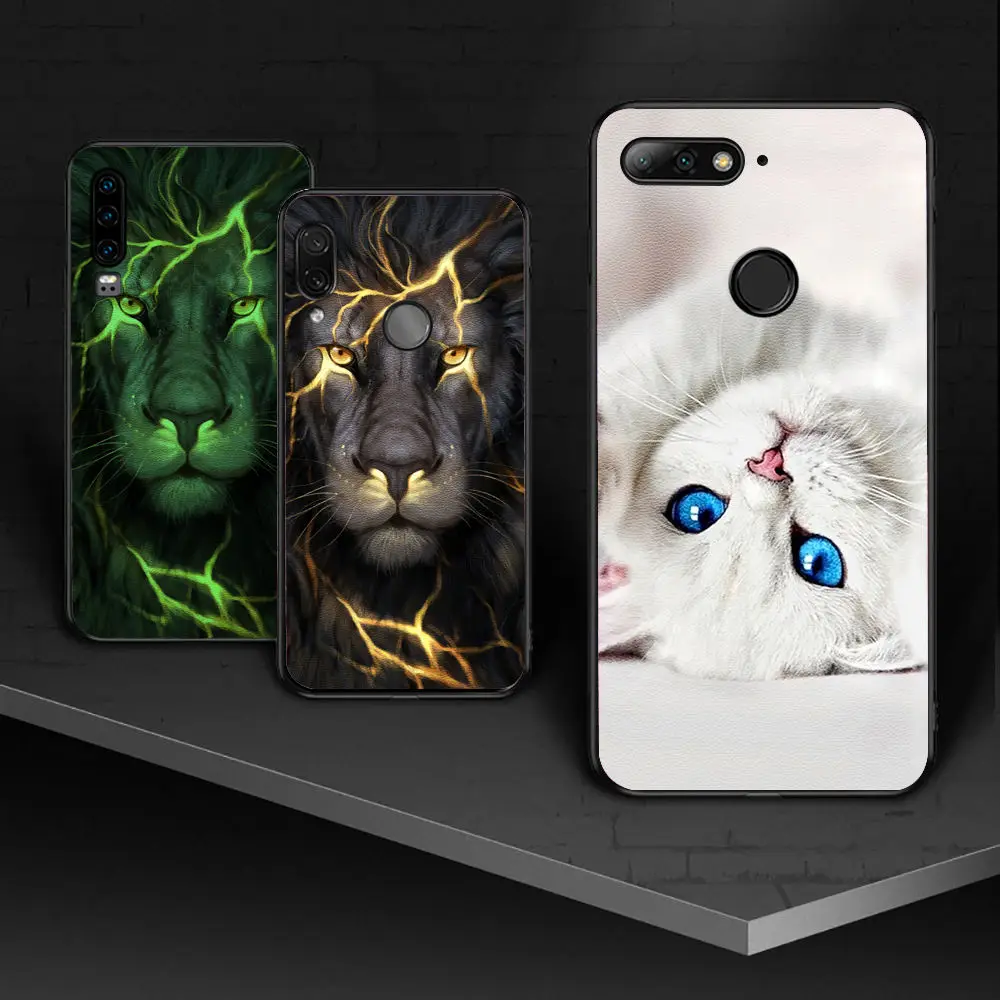 Чехол для huawei Honor 7X 8X 9X 8C Pro мягкий кожаный светящийся задний Funda 8 9 max play чехол