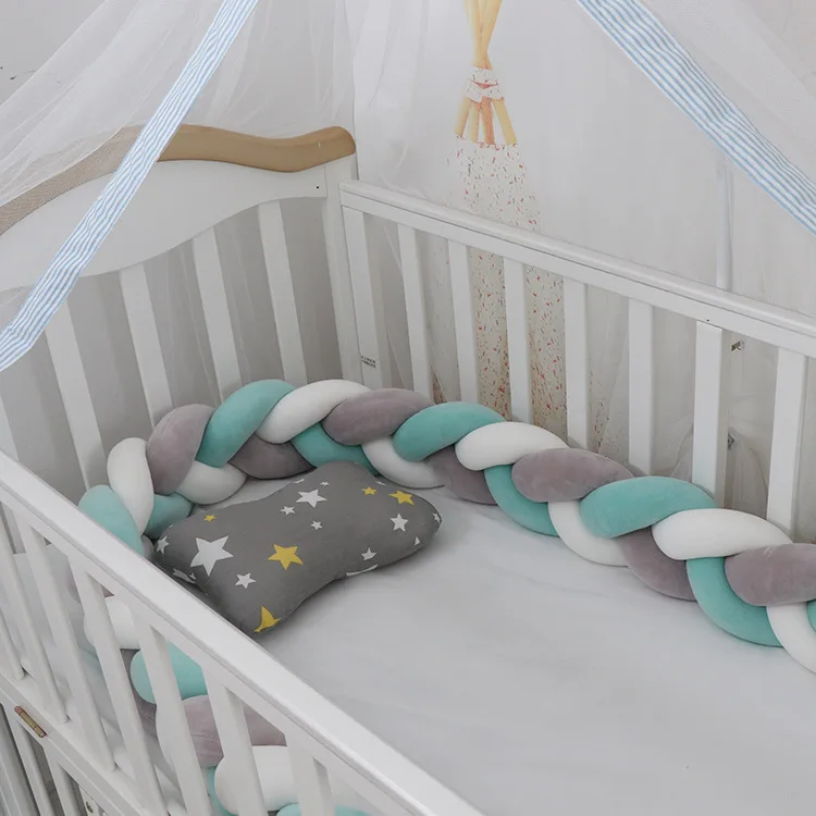 1,5 м детская кровать протектор кроватки бампер колодки детская кровать бампер в кроватку детская кроватка безопасности из смеси хлопка Детский Комплект постельного белья - Цвет: 3