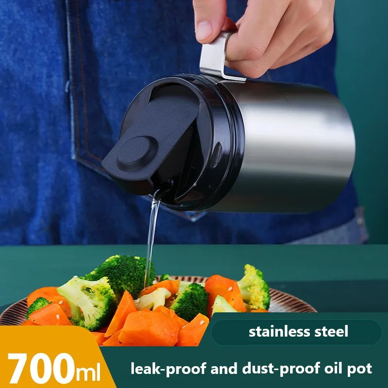 700ml Stainless Steel Olive Oil Bottle Vinegar Dispenser Sauce Seasoning Batcher Can Pots Container Kitchen Accessories | Дом и сад