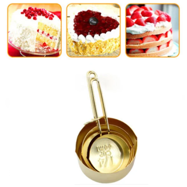 4 шт. набор мерных стаканчиков из нержавеющей стали Медные Кухонные