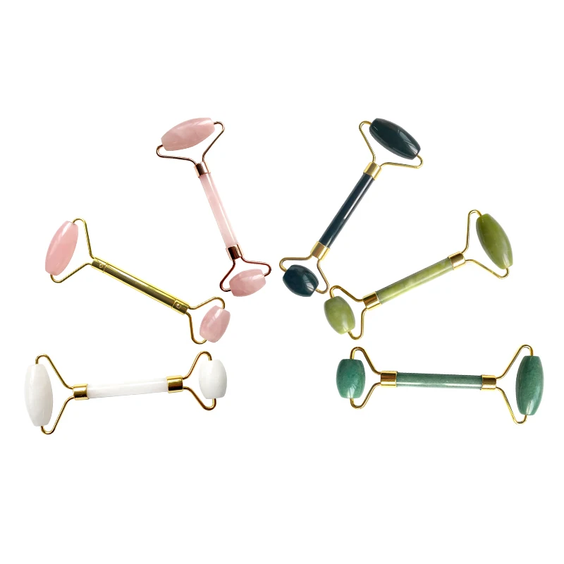 

6Kinds Double Jade Roller Facial Roller Face Massager Slimming Face Neck lift masajeador Facial Massage Stone Beauty Health Care