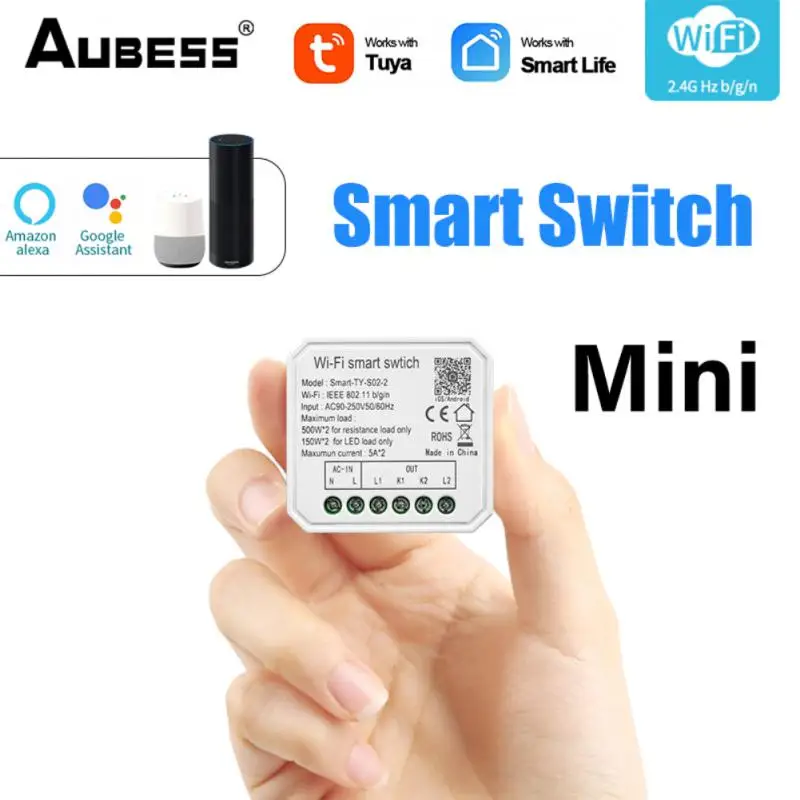 Умный мини-переключатель Aubess с поддержкой Wi-Fi 5 А | Электроника