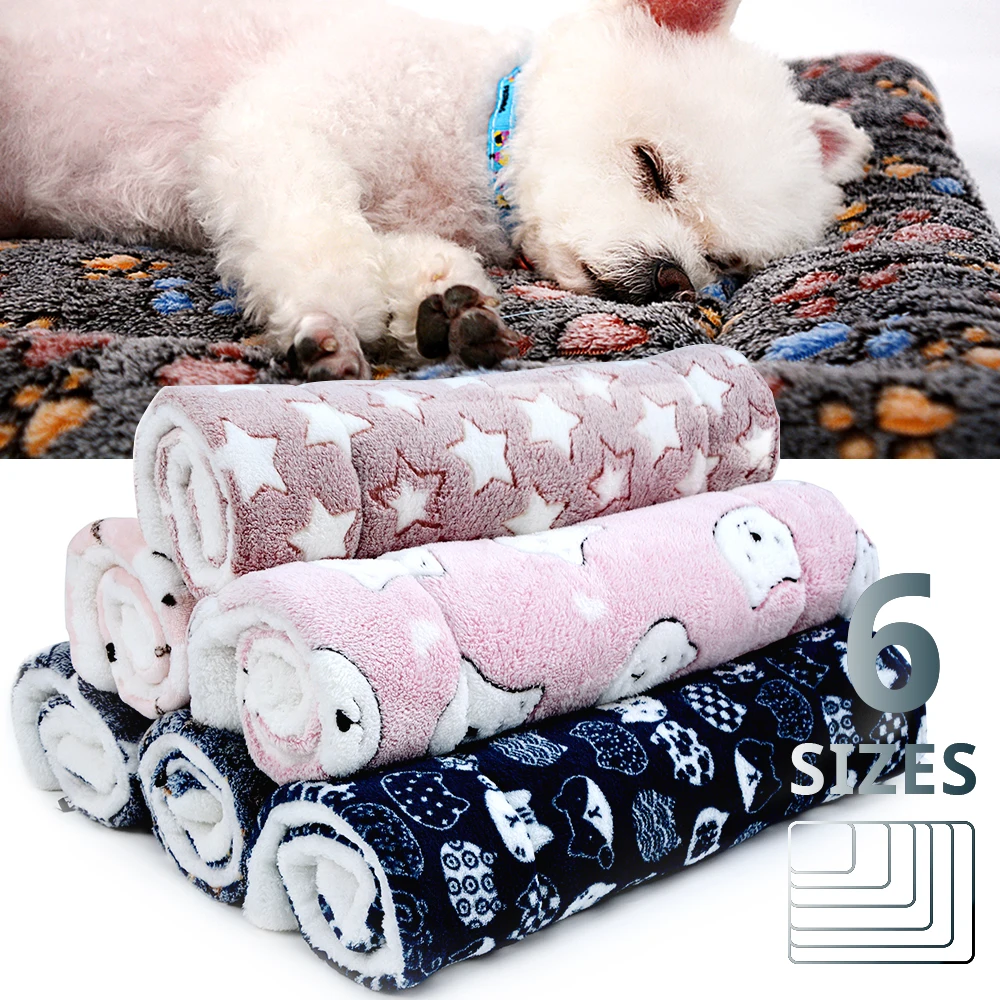 Cama suave de franela gruesa para mascotas, manta cálida para dormir, sofá para perros y gatos, alfombra de vellón portátil cálida para invierno