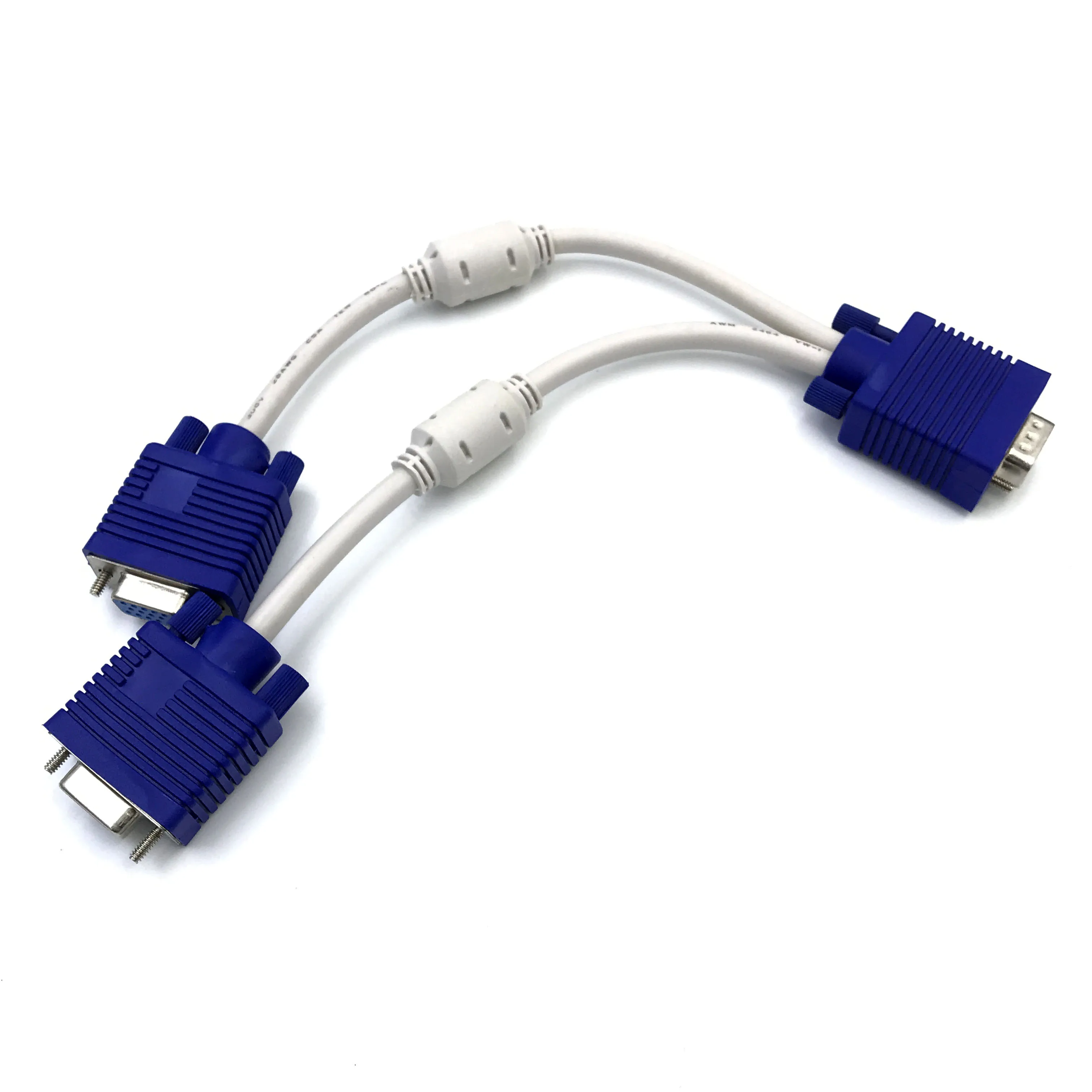 

1 Computer Dual 2 Monitor Adapter Y Splitter Two Ports VGA extension Cable 15 pin Male to Female M/F 1PCS High quality