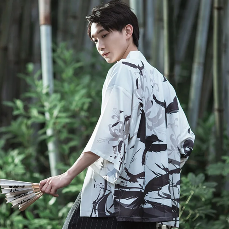 

Classic Anime Cosplay Samurai Costume Japanese Print Women Men Haori Shirt Loose Streetwear Asian Unisex Kimono Cardigan Blouse