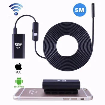 

720P WIFI Endoscope Camera Mini Waterproof Soft Cable Inspection Camera 8mm 1M Endoscope Borescope for IOS Android phone