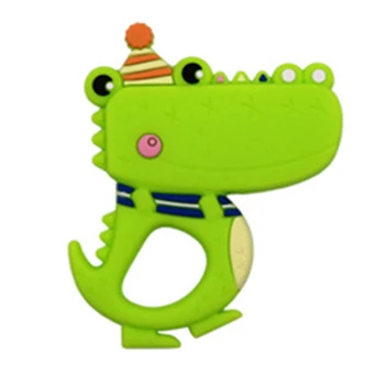 

2Pcs Cartoon Crocodile Baby Teethers BPA Free Animal Silicone Teether Infant Toddler Silicone Chew Charms Teething Toys
