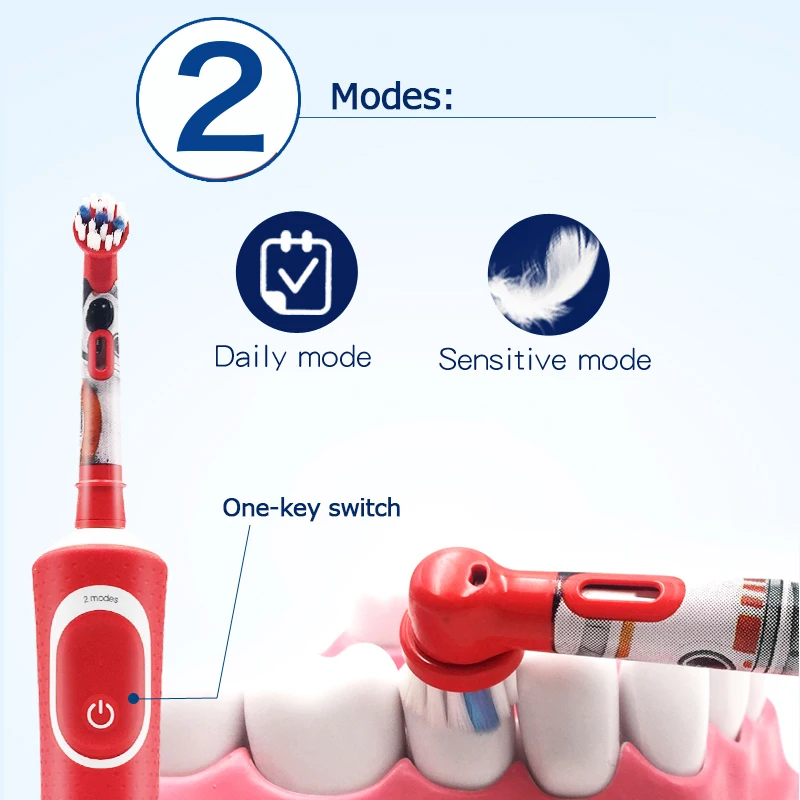 Oral B Children Recharging Electric Toothbrush 2 Modes Waterproof Gum Care Safety Sensitive Teeth Brush Heads for Kids Ages 3+ Oral B Children Recharging Electric Toothbrush 2 Modes Waterproof Gum Care Safety Sensitive Teeth Brush Heads for Kids Ages 3+