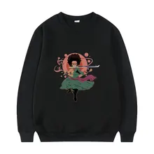 The Boondocks Huey Roronoa Zoro Print Pullover Mens Fashion Harajuku Cotton Pullovers Unisex Oversized Funny Sweatshirts Tops