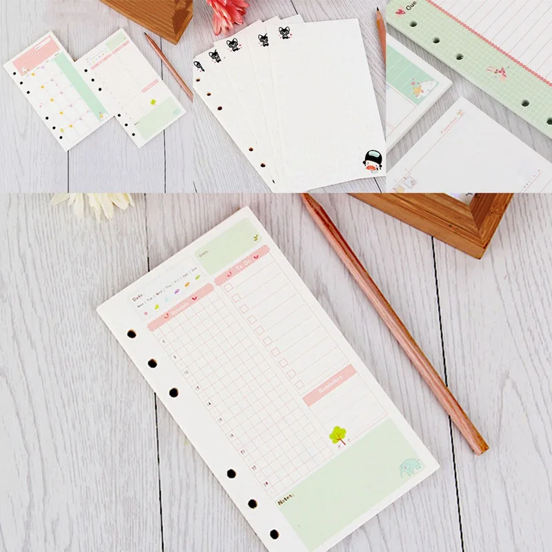 

A6 Lovely Style Cartoon Six-hole Loose-leaf Notebook Kawaii Notebook With Inner Core Office Supplies