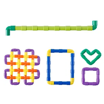 

72pcs Tube Stem Locks Tubular Pipes Spouts Joints Learning Educational Building Block Set Gift For Boys Girls Plastic Block Toys