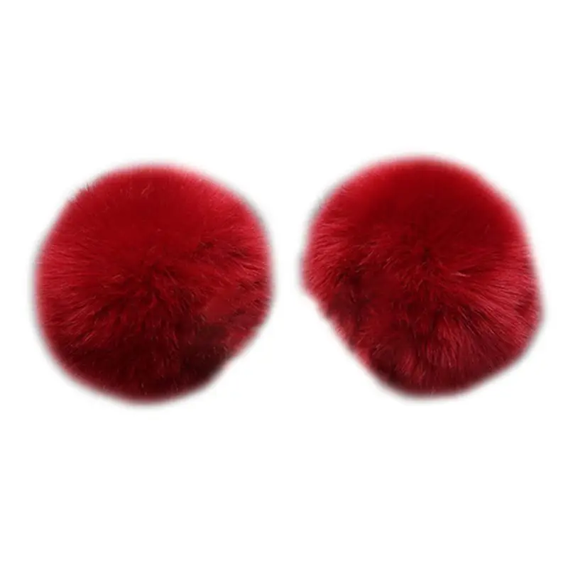Red Faux Rabbit Fur Thicken Women Winter Warm Wrist Gloves Fake Cuff Oversleeve Arm 449F - Color: Red