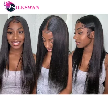 

Silkswan Straight Wig 12x5 T Part Lace Wig Brazilian Hair Wigs 180% Human Hair Lace Wig 14"-26" Transparent Lace wigs For Woman