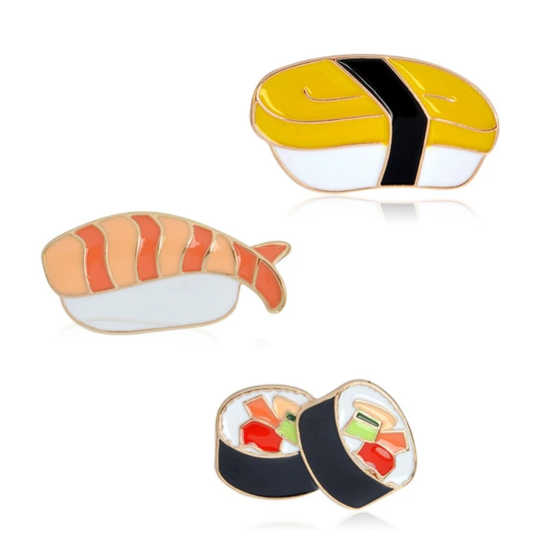 Cute Cartoon Enamel Pins Japanese Sushi Brooch Metal Button Pin Denim Coat Backpack T-shirt Collar Lapel Badge Jewelry Gift | Украшения и