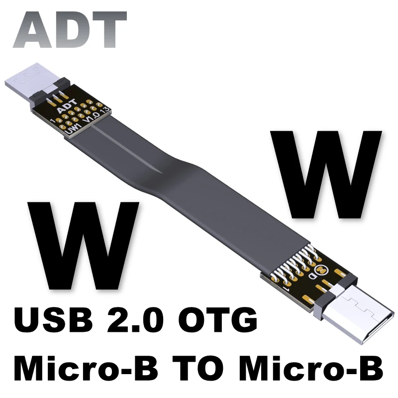 Cable de extensión suave de datos planos USB OTG 2,0 macho a macho