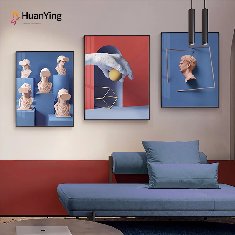 

Modern Sculpture Canvas Painting Creative David Wall Art Poster and Print Wall Colorful Picture for Living Room Nodic Home Decor