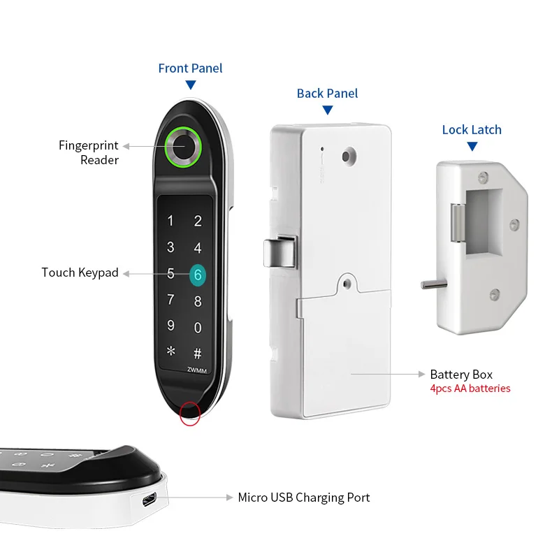 전자 스마트 자기 센서 Rfid 키패드 지문 캐비닛 서랍 잠금