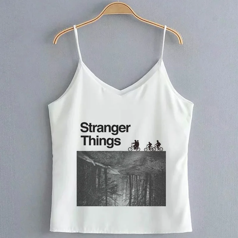 Модный жилет с надписью «Stranger Thing 3» в стиле Харадзюку, ретро, ТВ-шоу «Eleven», сексуальный тонкий летний женский топ для вечеринки, Забавный Повседневный укороченный топ на бретельках - Цвет: 2572