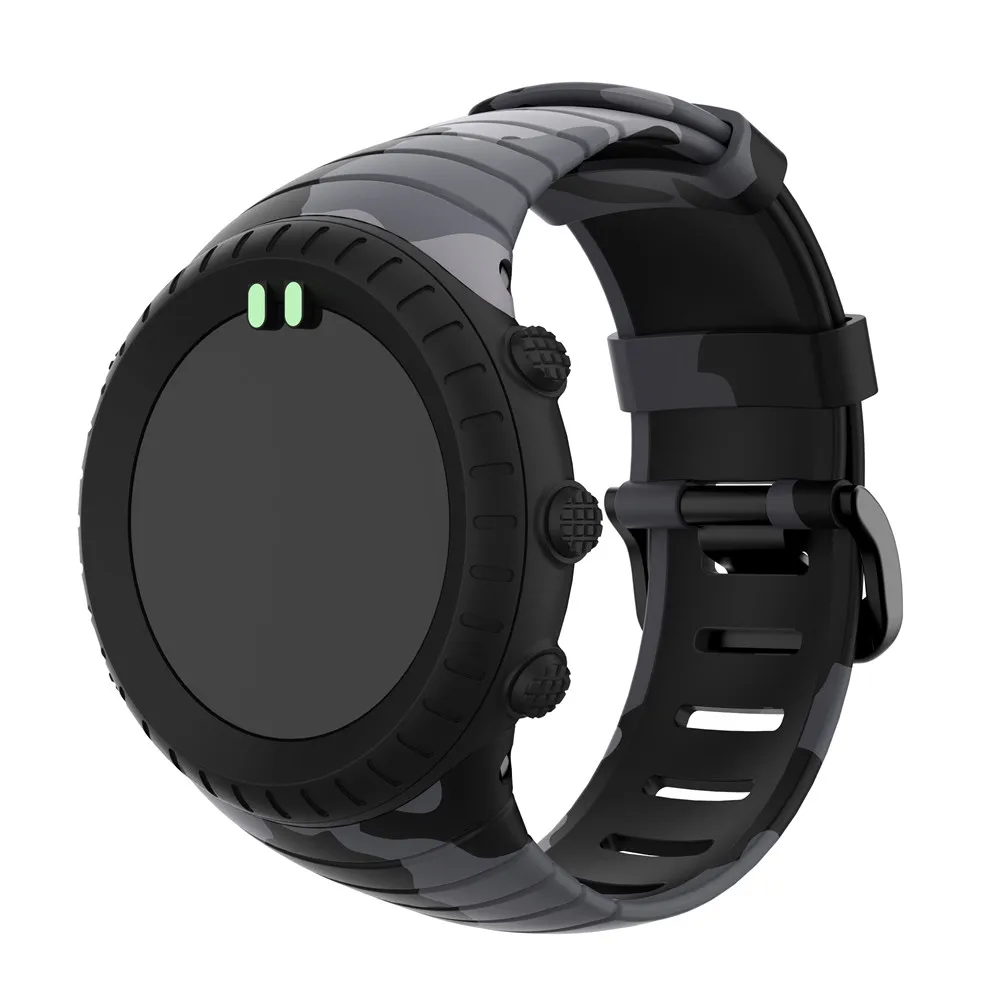 Silicone Strap para Suunto Core Smart Watch, Camouflage Band