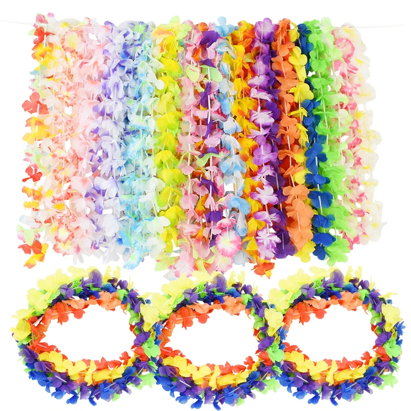 SAFIGLE Hawaii Wreath Hawaiian Flower Necklace Luau Wristband Party  Supplies Luau Party Hula Garland Bracelet Hawaiian Headpiece Leis Necklace  Hawaiian Leis Wristlet Strap Flowers Gift : Buy Online at Best Price in