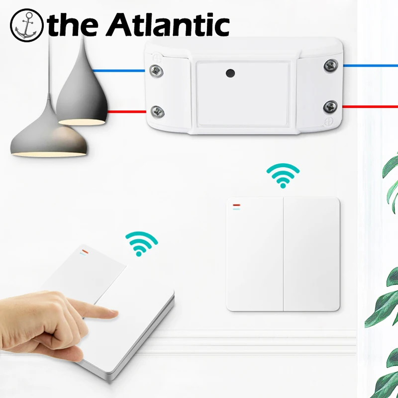 

Wireless RF Remote Control Light Switch 433Mhz 100~300V Signal Controller Wall Corridor Light Power White Plastic Switch