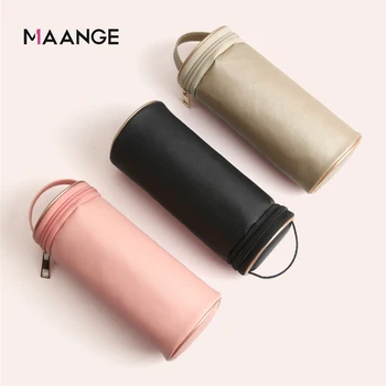 

MAANGE 1 Pcs Portable Brush Bag PU Leather Storage Bag Travel Makeup Brush Cosmetic Brush Case Brush Organizer Makeup Tool