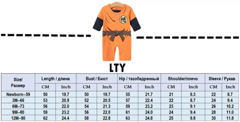 Детские комбинезоны «Жемчуг дракона»; Одежда для новорожденных мальчиков; комбинезон для малышей «Сон Гоку»; костюмы на Хэллоуин для маленьких мальчиков и девочек