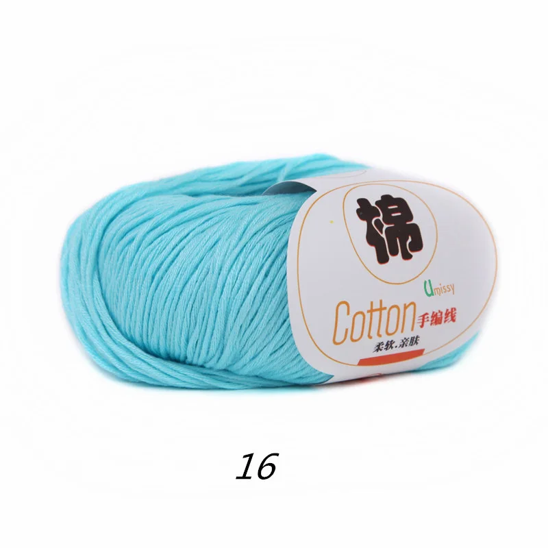 16 10pcs Пряжа Umissy для ручного вязания, хлопок, мягкая чесаная пряжа для вязания крючком, 500 г, пряжа для ручного вязания, цветная Органическая пряжа, 10 шт./лот - Цвет: 16 10pcs