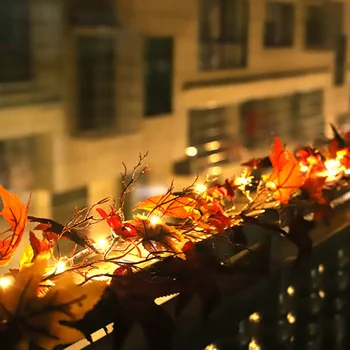 

String Light Garland Decor Artificial Flowers Maple Leaves Artificial Autumn Plants Stylish Simplicity Shining Like Stars