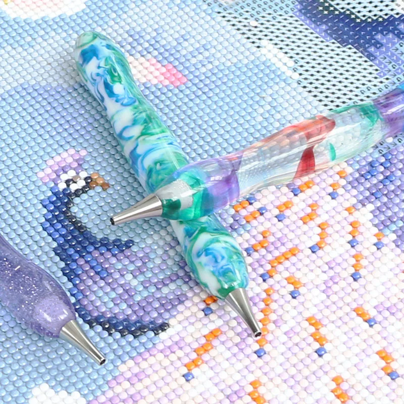 5D Crystal Resin Diamond Painting Drill Pen with 6 Drill Heads Diamond Art Cross Stitch Embroidery Sewing Craft Nail Art Tools crystal 5d diamond painting