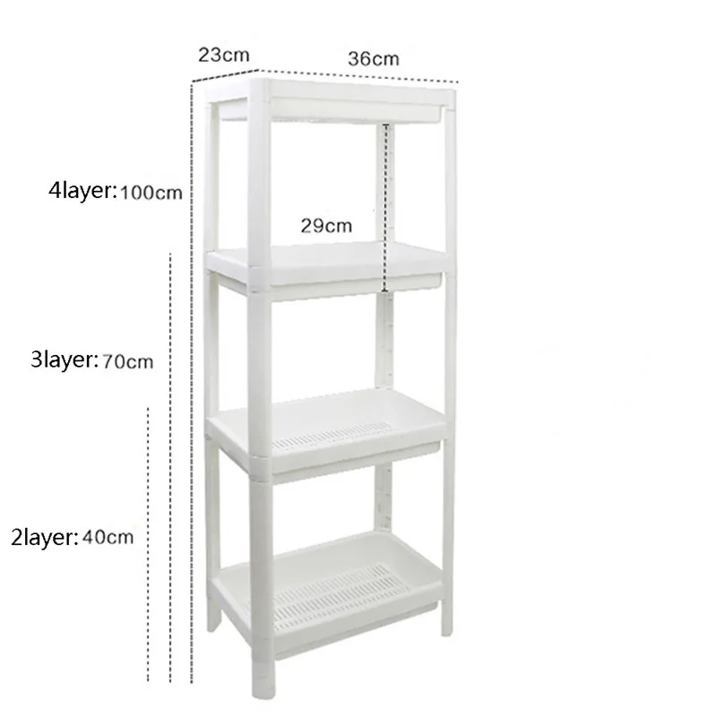 Kitchen living room plastic multi-layer rack bathroom floor-standing Multipurpose Shelf with Removable Wheels Crack Rack Bathroo
