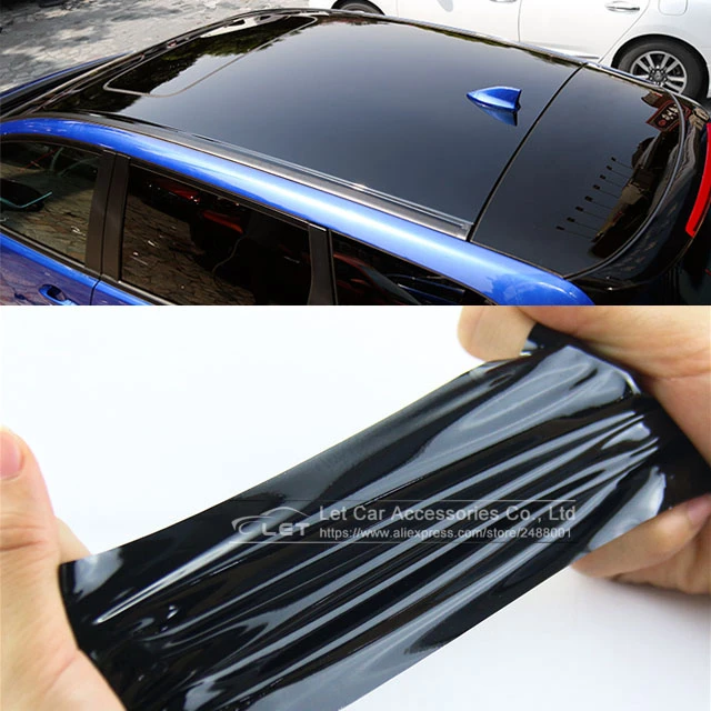 High glossy Black Ultra Gloss Piano Black Vinyl Car Decal Wrap Sticker Black  Gloss Film Wrap For HOOD Roof - AliExpress