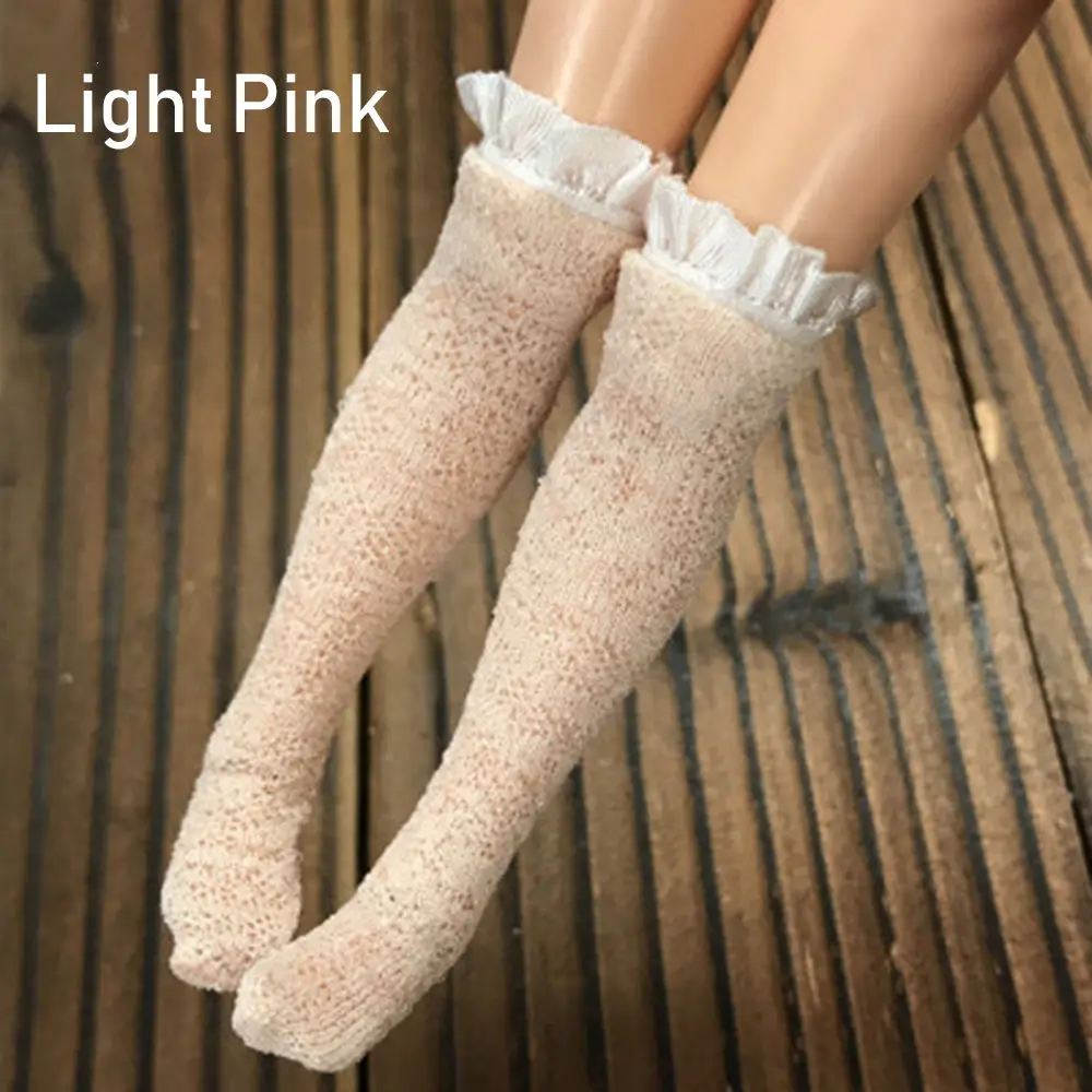 1 пара кружевных носков для 1/6, кукольные Чулочные изделия, аксессуары для детской одежды для девочек, рождественский подарок, игрушки для детей, сделай сам, украшение куклы - Цвет: light pink