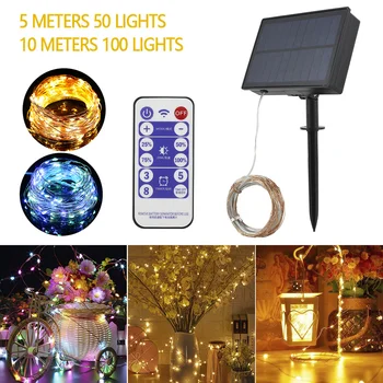 

50/100 LED Outdoor Solar Lamp String Light 8Modes Fairy Holiday Christmas Party Garland Solar Garden Home Decor Waterproof Light
