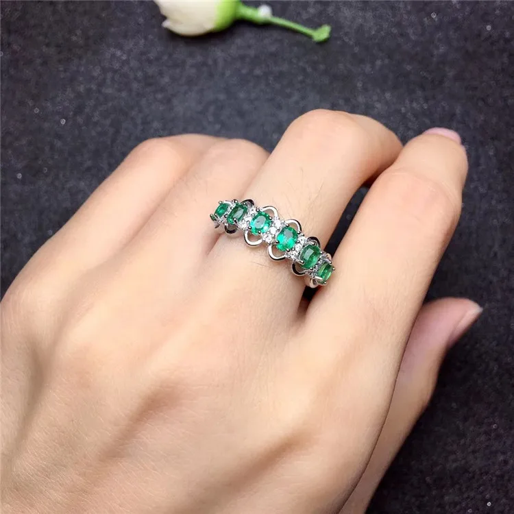 Wanglong 925 пробы Серебряное кольцо с изумрудом женское ювелирное изделие
