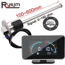 Medidor de nivel de combustible 2 en 1, voltímetro con Sensor de flotador de combustible, LCD, para motocicleta, Sensor de flujo de combustible líquido