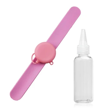 

2020 New Hand Sanitizer Dispenser Travel Portable Silicone Slap Ring Bracelet Wristband Watch Strap Refillable Liquid Container