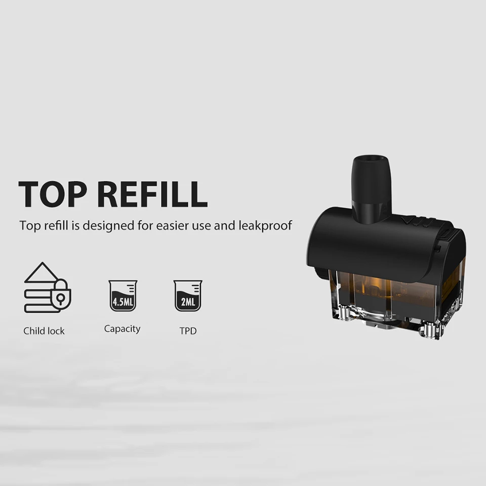 Original Vapefly TGO Replacement 0.3ohm0.6ohm Mesh Coil  4.5ML Pod Cartridge E-Cig Accessories for Vapefly TGO Pod 70W Kit (1)