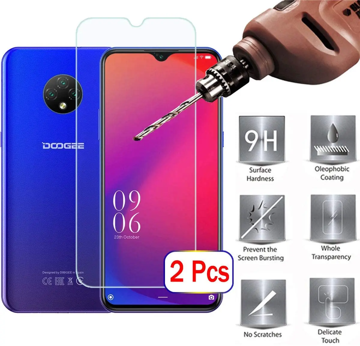 Закаленное стекло 9H Для Doogee X53 X60L X55 защитная пленка для экрана стеклянная легкая
