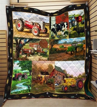 

Summer Landscape Print Quilt Kids School Adults Bed Soft Warm Thin Blanket Cotton Quilt King Size Wholesale Custom Pattern